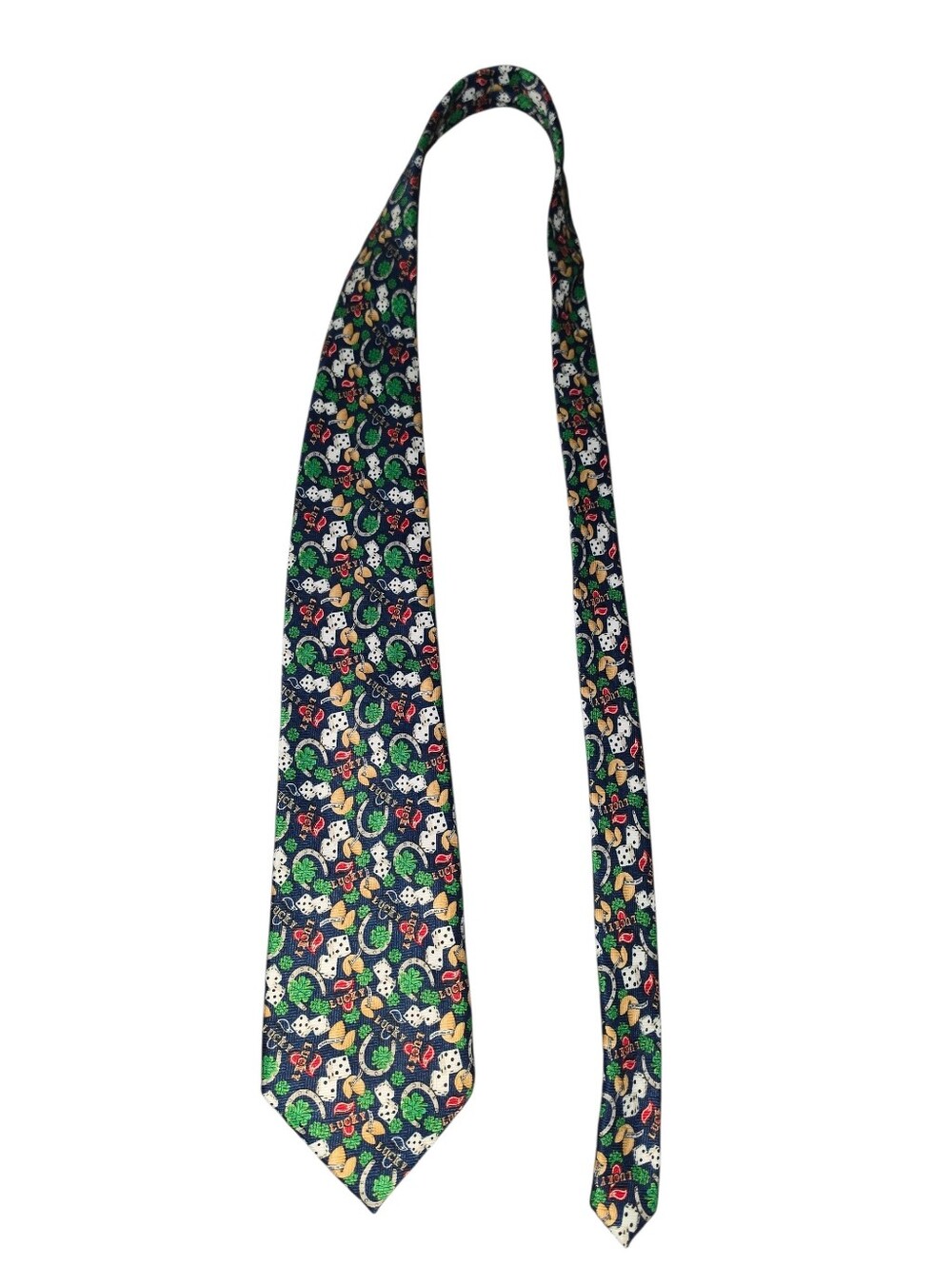 6/8/36.Men's Breifly Stated Navy Floral Pattern Tie with Green and Cream Accents